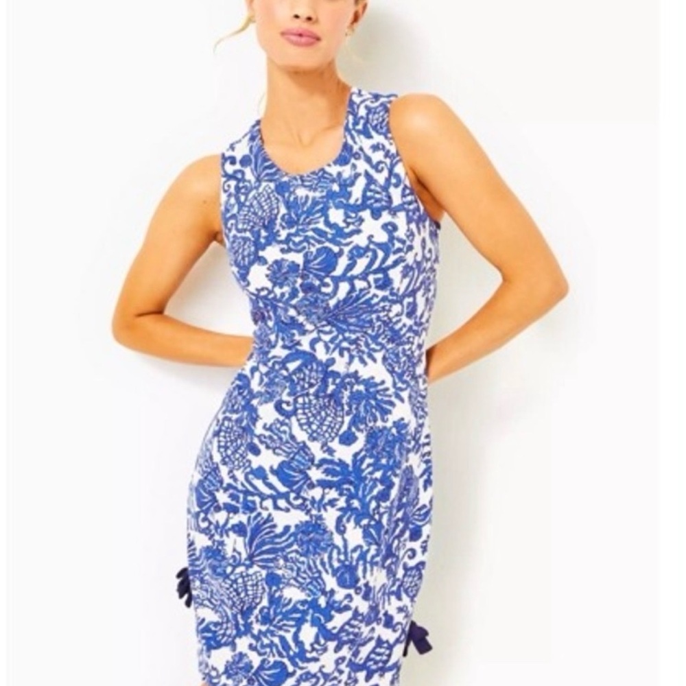 Lily Pulitzer Luxletic Blue and White Sleeveless Dress